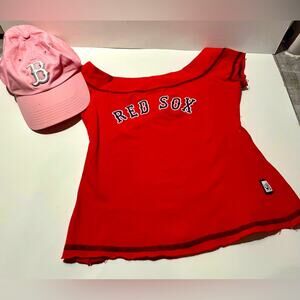 Women’s Red Sox hat and vintage babydoll tee bundle
